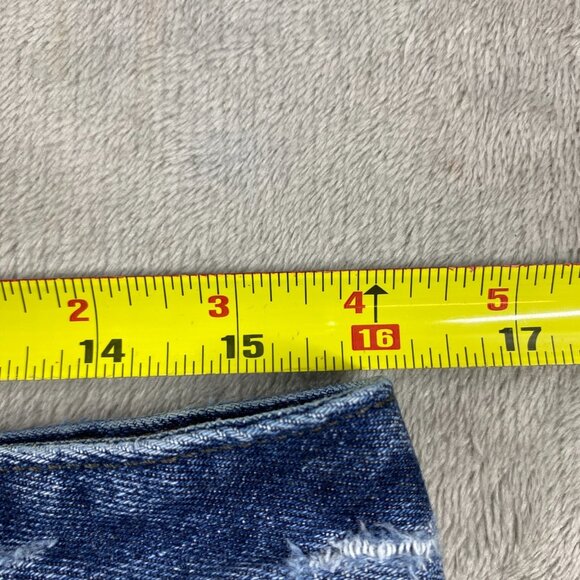 Vintage Diesel Industry Baggy Jeans 33 Blue Denim All Day Comfort Distressed Hem - Picture 10 of 14